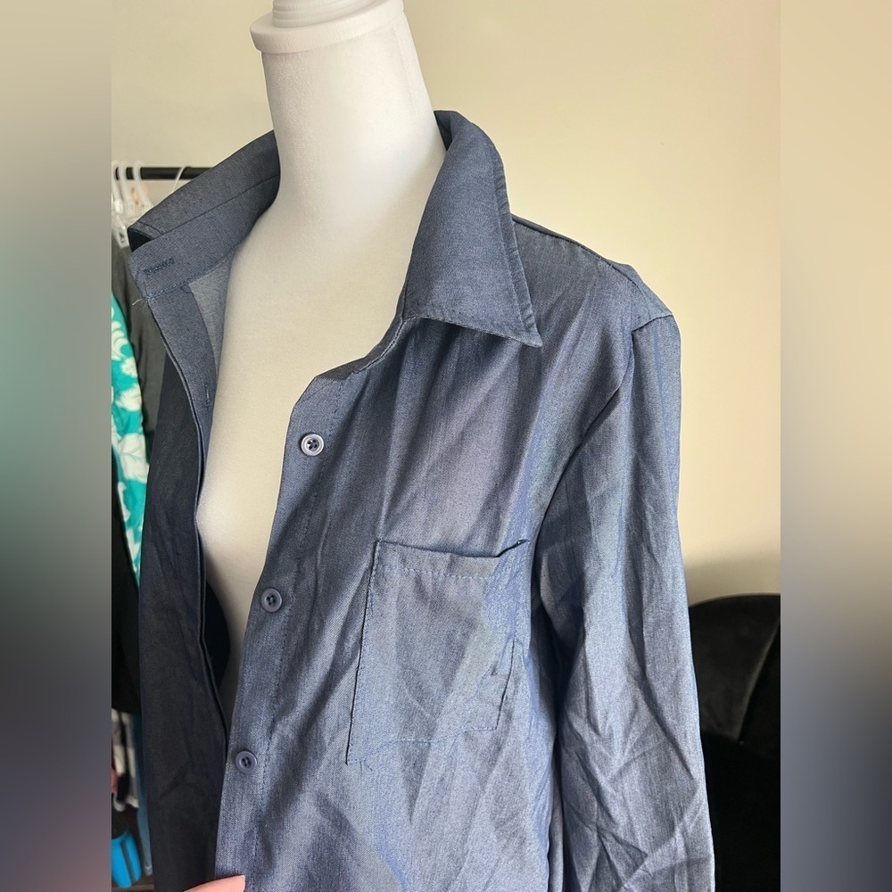 3/$15 Denim Button-Up Shirt Dress - Picture 4 of 7